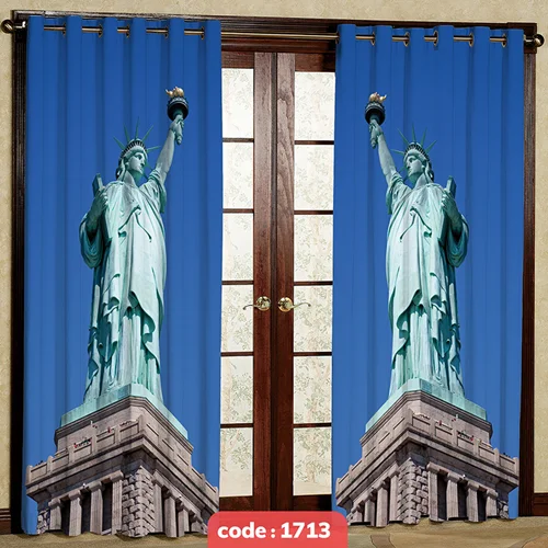 پرده پانچی تصویری طرح مجسمه آزادی کد S-1713