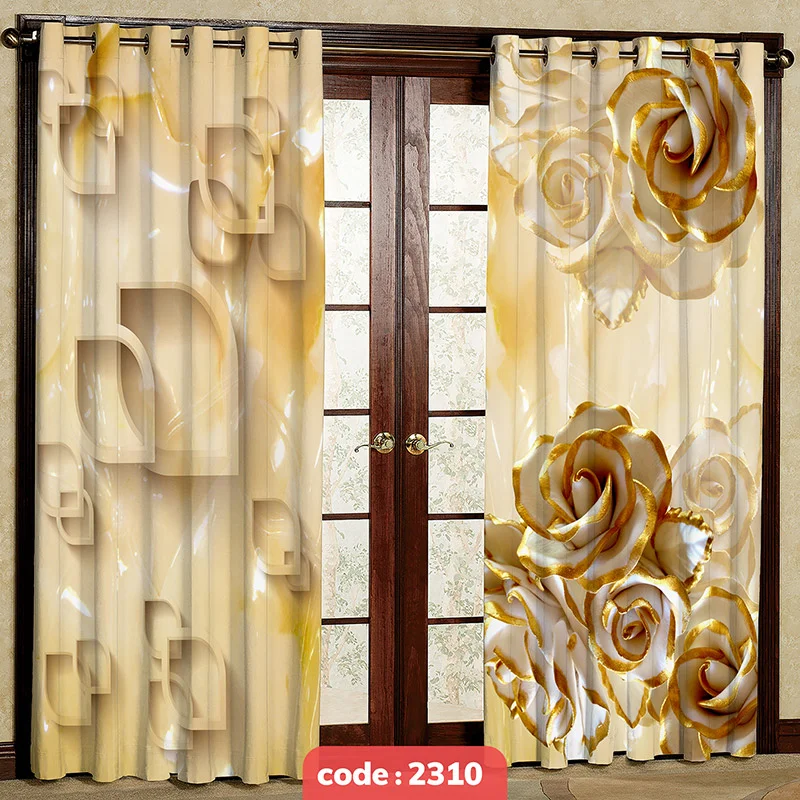 پرده پانچی تصویری مدل گل کد S-2310