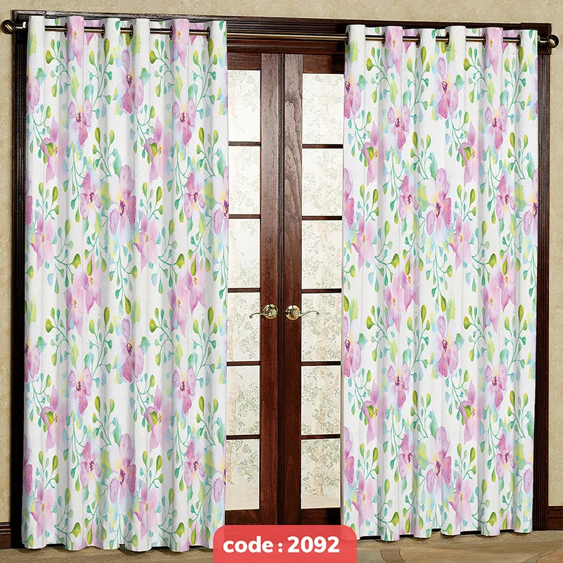 پرده پانچی تصویری مدل گل کد S-2092