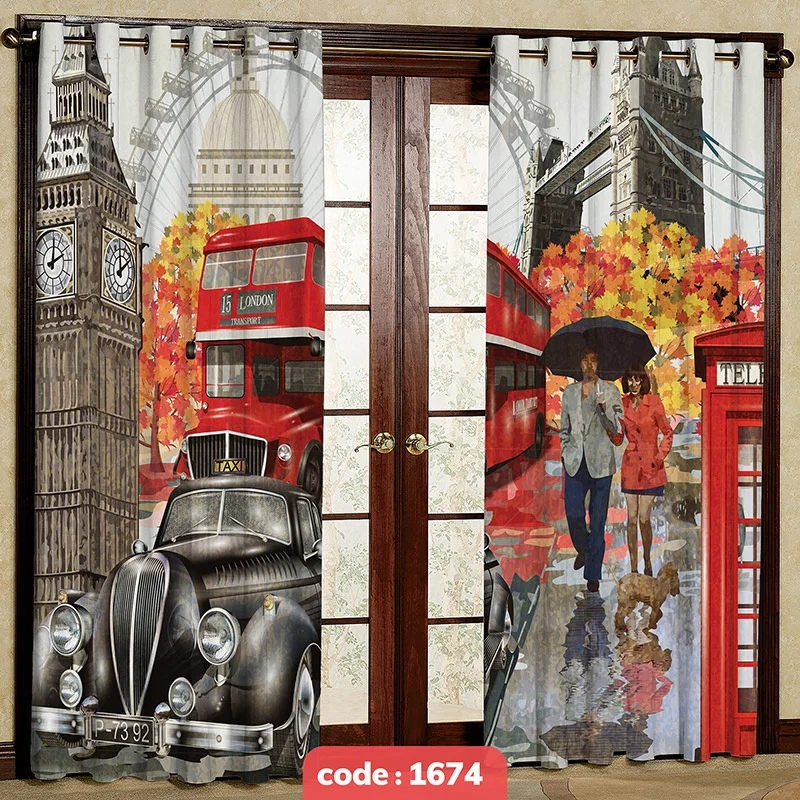 پرده پانچی تصویری طرح لندن کد S-1674