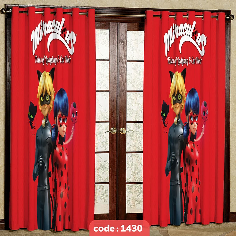 پرده پانچی اتاق کودک مدل لیدی باگ کد S-1430