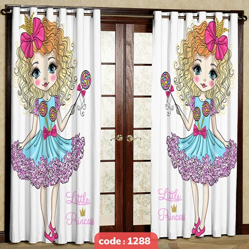 پرده پانچی اتاق کودک مدل Little Princess کد S-1288