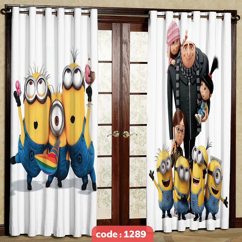پرده پانچی اتاق کودک مدل مینیون ها کد S-1289