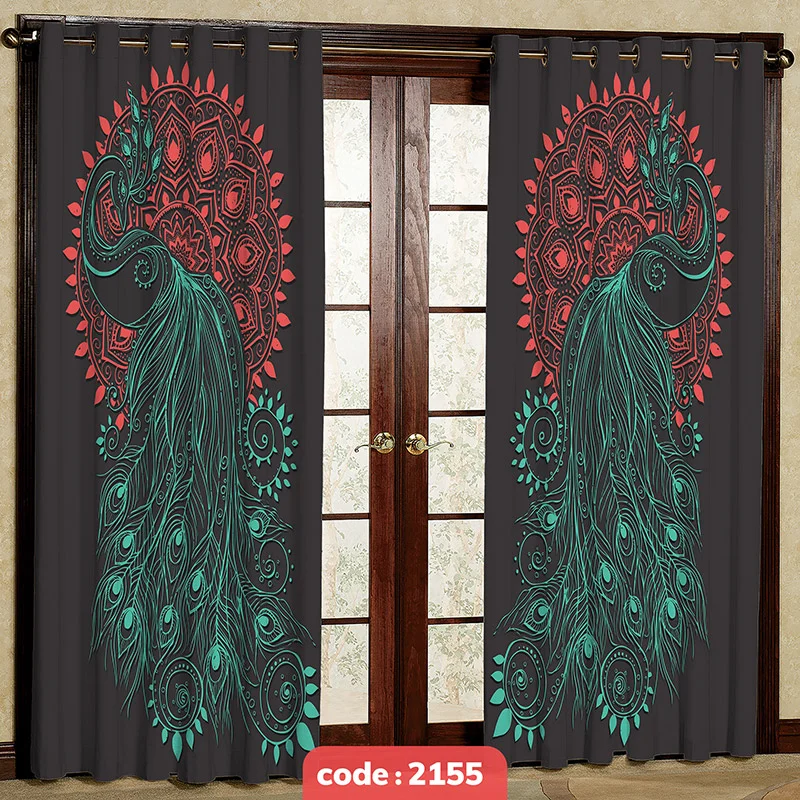 پرده پانچی تصویری مدل طاووس کد S-2155