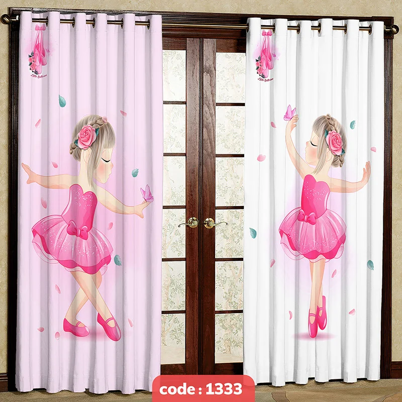 پرده پانچی اتاق کودک مدل باله کد S-1333