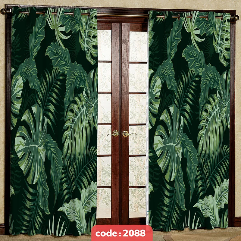 پرده پانچی تصویری مدل برگ کد S-2088
