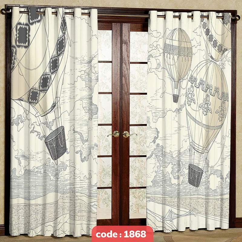 پرده پانچی تصویری مدل بالن کد S-1868