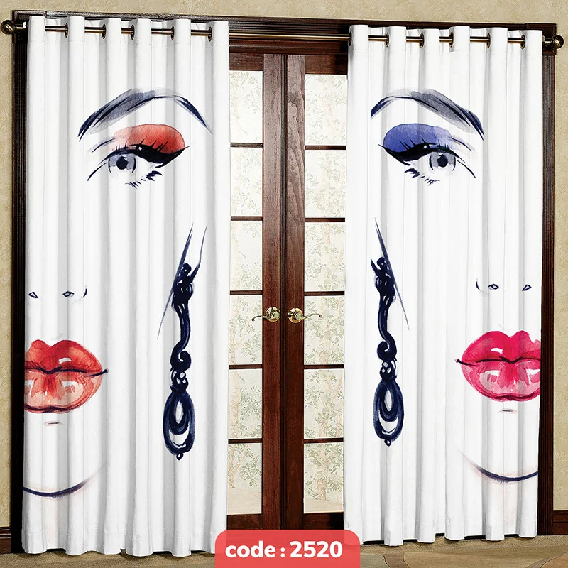 پرده پانچی تصویری مدل چهره آبرنگی کد S-2520
