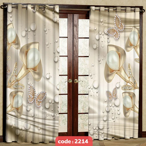 پرده پانچی تصویری مدل نگین دار کد S-2214