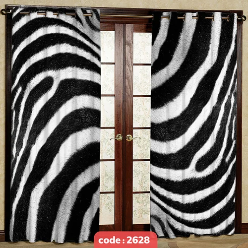 پرده پانچی تصویری مدرن مدل Zebra کد S-2628