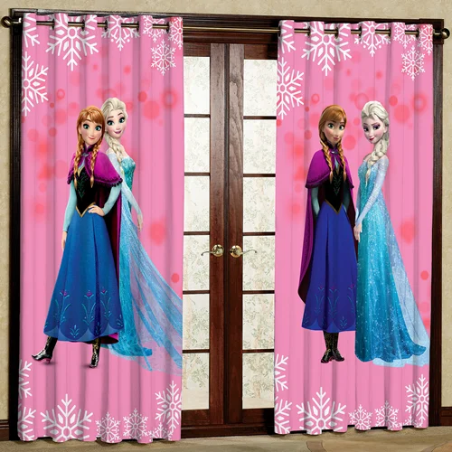 پرده پانچی اتاق کودک طرح السا و آنا کد Sd-265