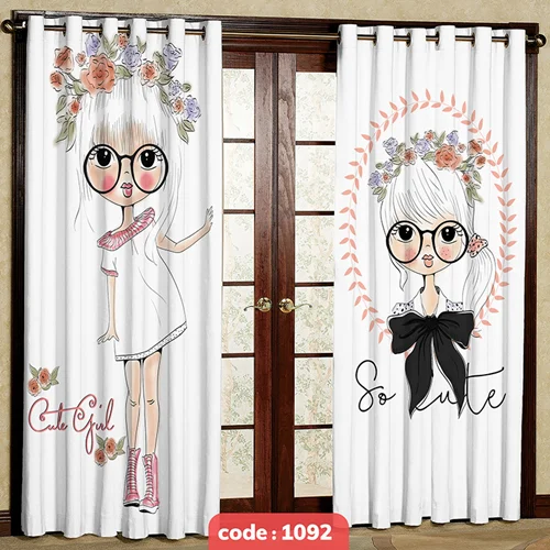 پرده پانچی اتاق کودک مدل دخترانه کد S-1092