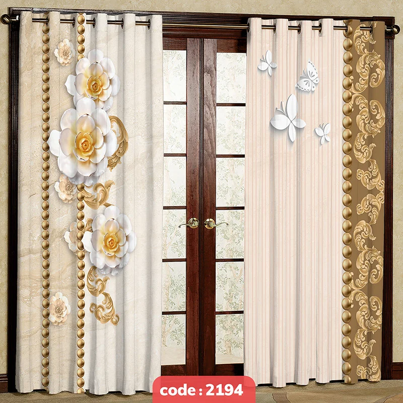 پرده پانچی تصویری مدل گل کد S-2194