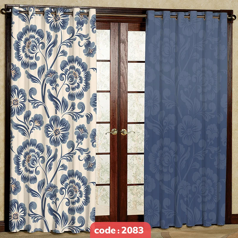 پرده پانچی تصویری مدل گل کد S-2083