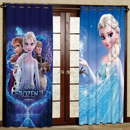 پرده پانچی اتاق کودک طرح السا و آنا کد Sd-260