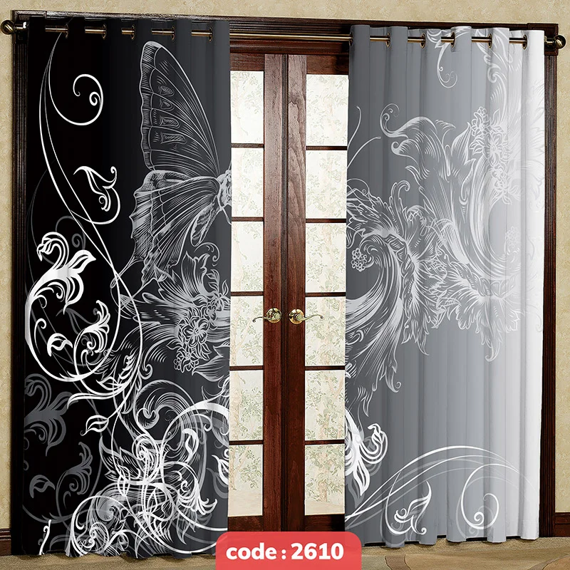 پرده پانچی تصویری مدل پروانه کد S-2610