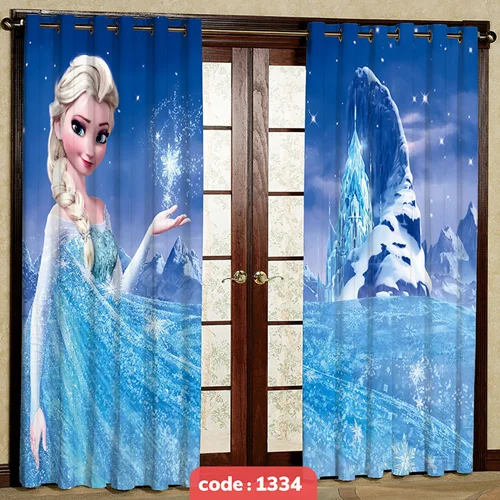 پرده پانچی اتاق کودک مدل السا Frozen کد S-1334