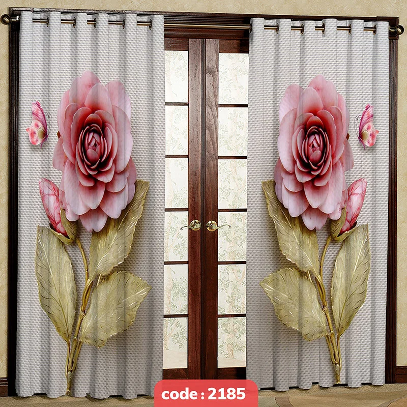 پرده پانچی تصویری مدل گل کد S-2185