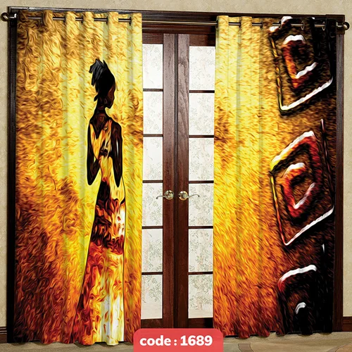 پرده پانچی تصویری طرح دختر آتش کد S-1689