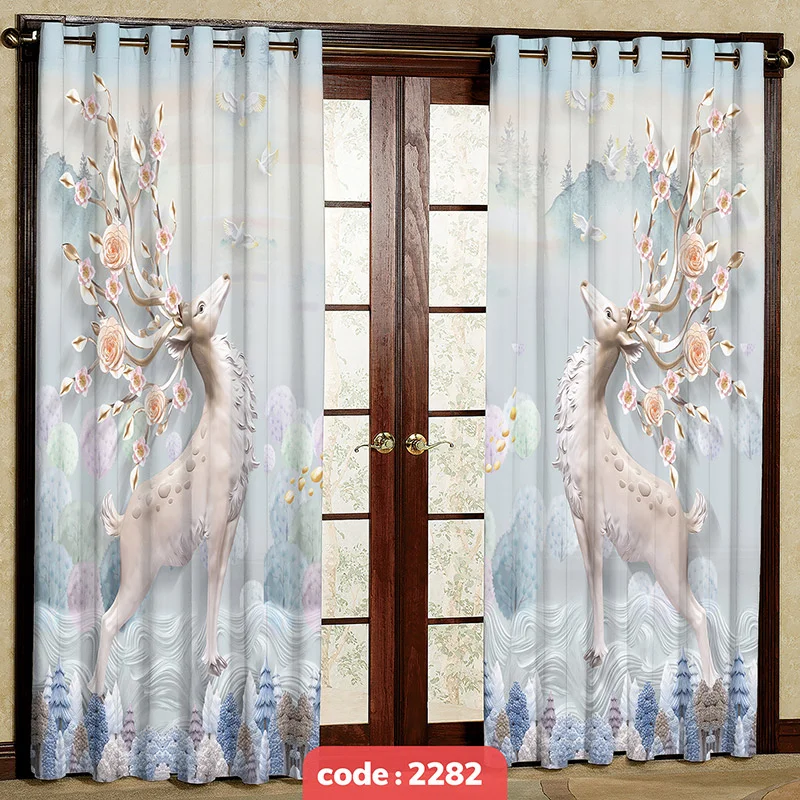 پرده پانچی تصویری مدل گوزن کد S-2282