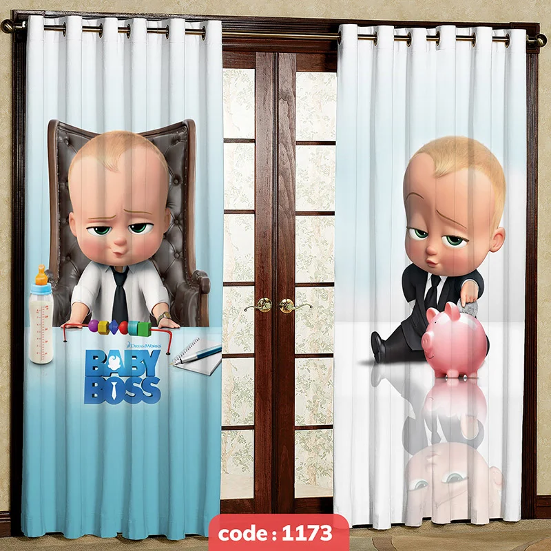 پرده پانچی اتاق کودک مدل بچه رئیس کد S-1173