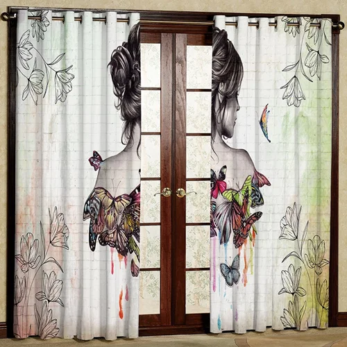 پرده پانچی طرح دختر کد Sd-252