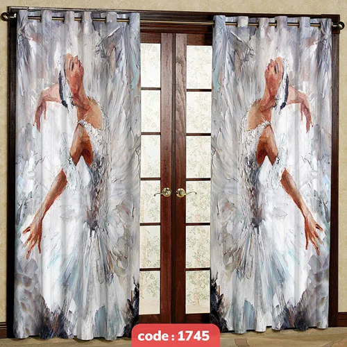 پرده پانچی تصویری طرح باله کد S-1745