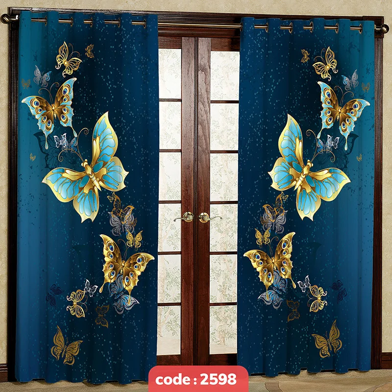 پرده پانچی تصویری مدل پروانه کد S-2598