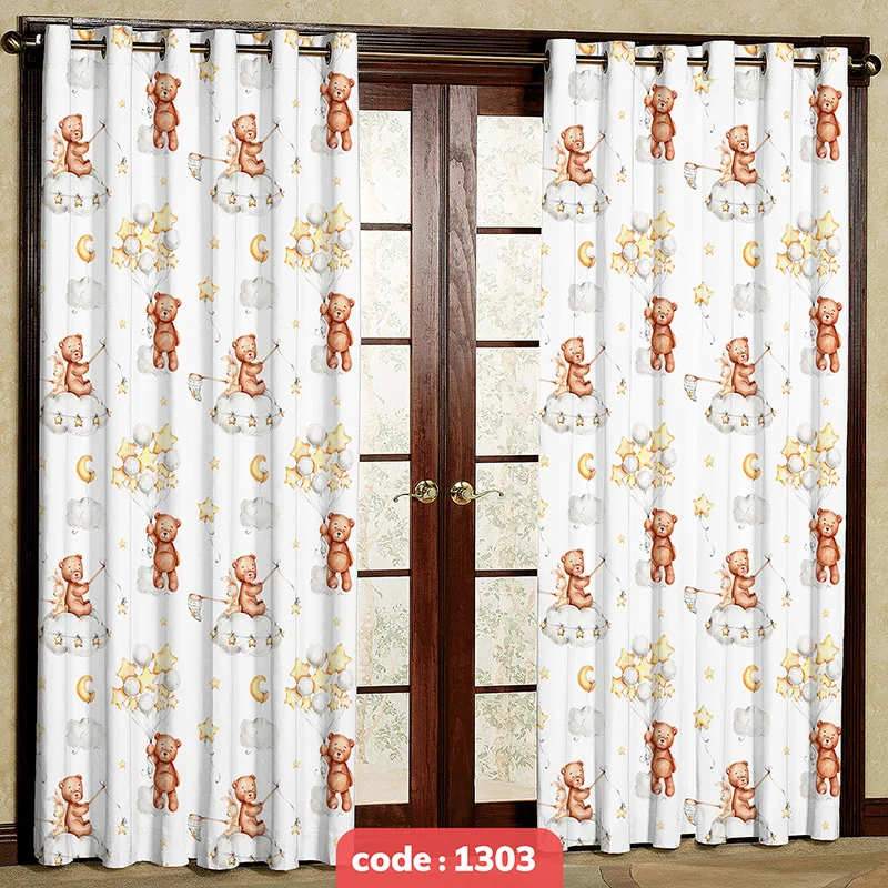 پرده پانچی اتاق کودک مدل Little Bears کد S-1303