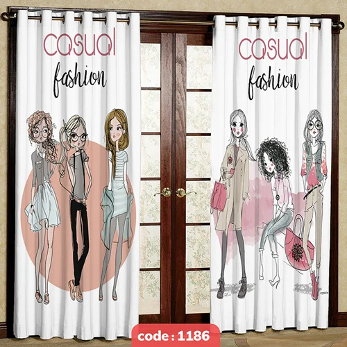 پرده پانچی اتاق کودک مدل Fashion کد S-1186