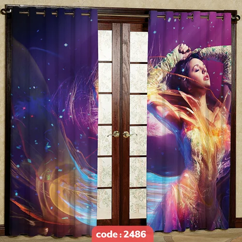 پرده پانچی تصویری مدل خانم کد S-2486
