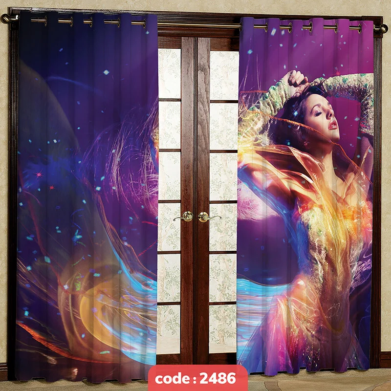 پرده پانچی تصویری مدل خانم کد S-2486