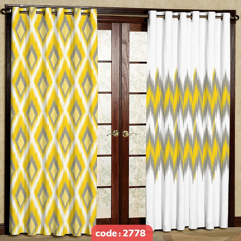 پرده پانچی مدرن طرح لوزی کد S-2778