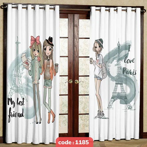 پرده پانچی اتاق کودک مدل پاریس کد S-1185