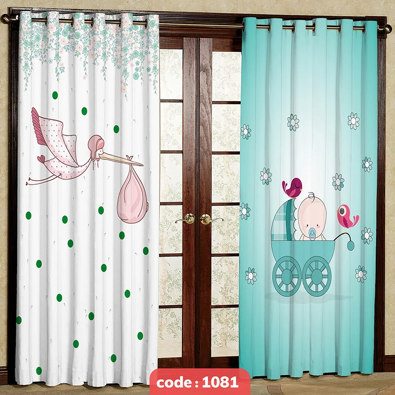 پرده پانچی اتاق کودک مدل لک لک کد S-1081