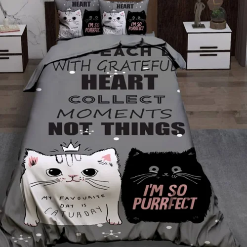 سرویس خواب تک نفره طرح cat black & White