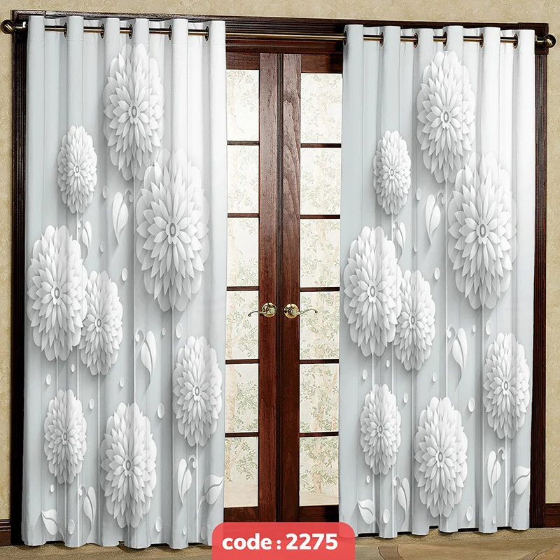 پرده پانچی تصویری مدل گل کد S-2275