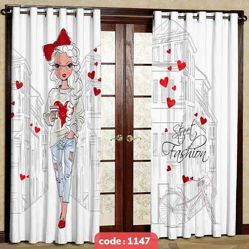 پرده پانچی اتاق کودک مدل Street fashion کد S-1147