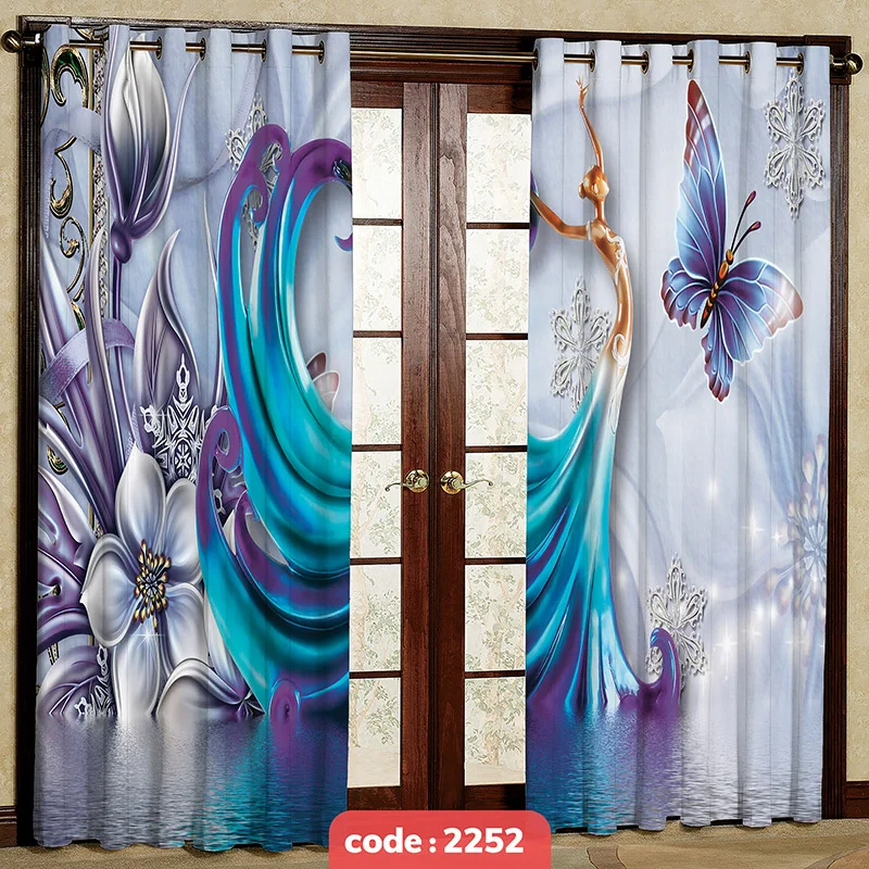 پرده پانچی تصویری مدل موج و فیگور کد S-2252