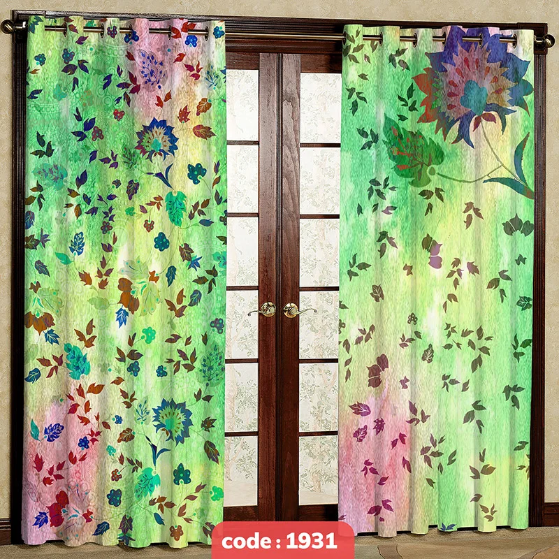 پرده پانچی تصویری مدل برگ کد S-1931