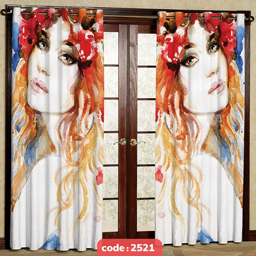 پرده پانچی تصویری مدل چهره آبرنگی کد S-2521