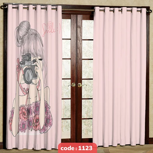 پرده پانچی اتاق کودک مدل دخترانه کد S-1123