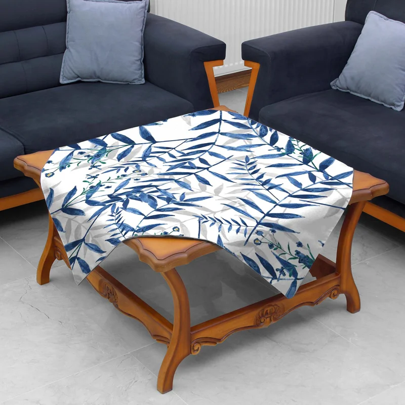 رومیزی طرح برگ آبی کد 056