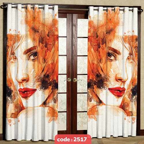 پرده پانچی تصویری مدل چهره آبرنگی کد S-2517