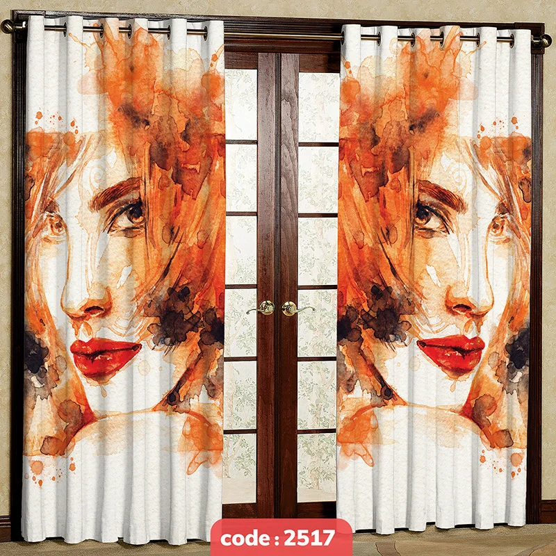 پرده پانچی تصویری مدل چهره آبرنگی کد S-2517