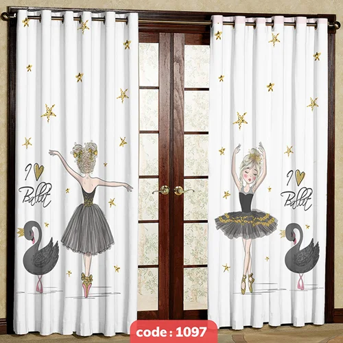 پرده پانچی اتاق دخترانه مدل رقص باله کد S-1097