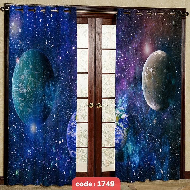 پرده پانچی تصویری طرح Galaxy کد S-1749