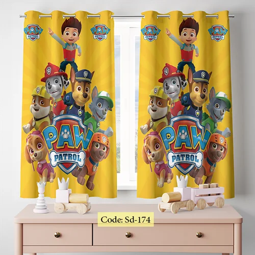 پرده پانچی اتاق کودک مدل سگ های نگهبان کد sd-174
