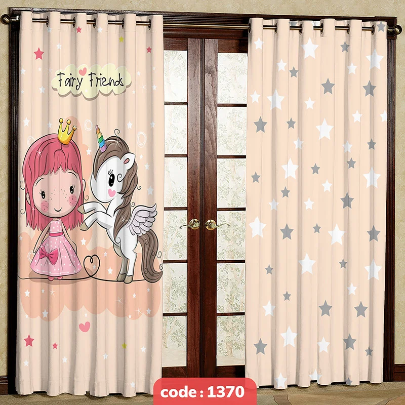 پرده پانچی اتاق کودک مدل Fairy Friends کد S-1370