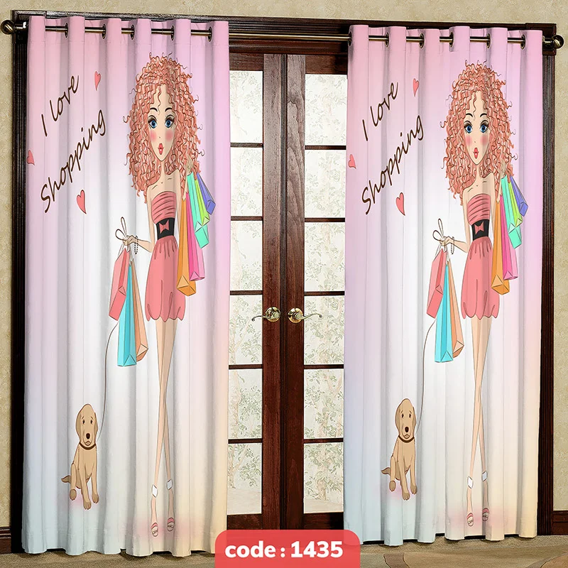 پرده پانچی اتاق کودک مدل Shopping کد S-1435